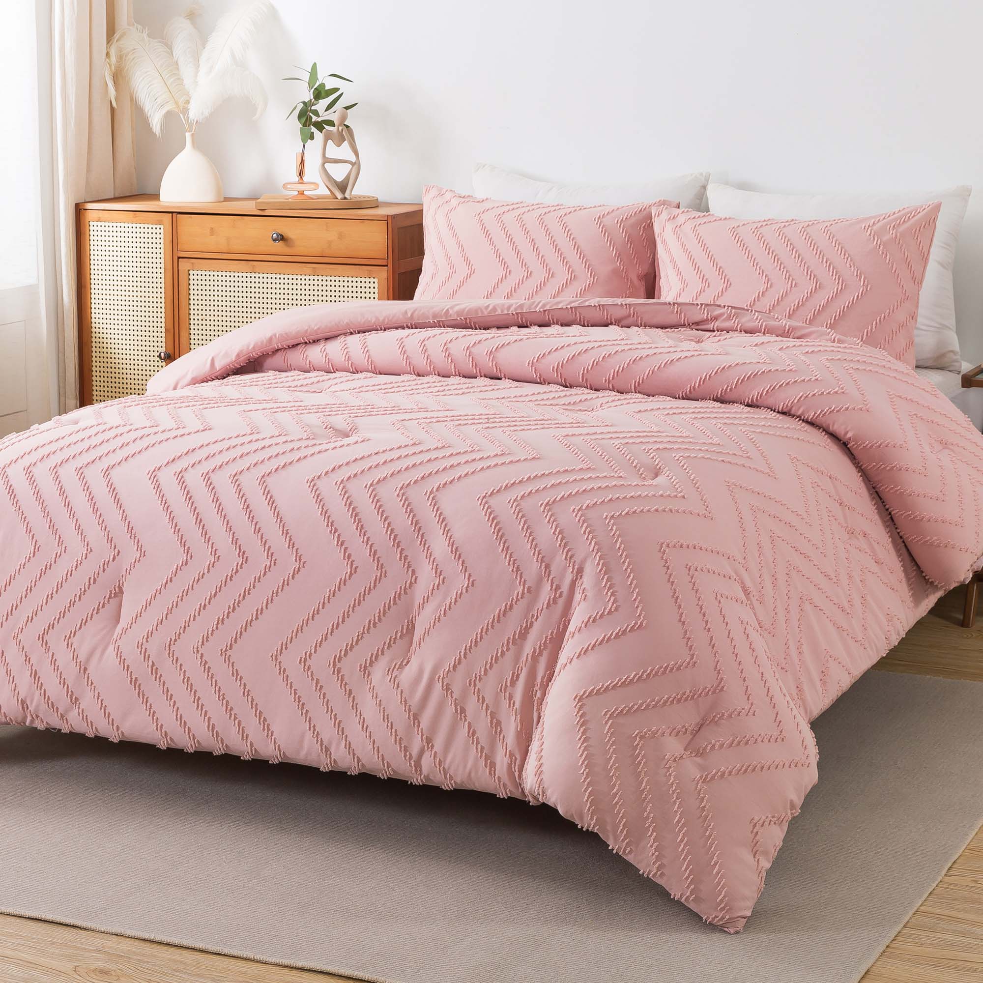 Bohemian Textured Soft Warm Tufted Bedding Comforter Sets