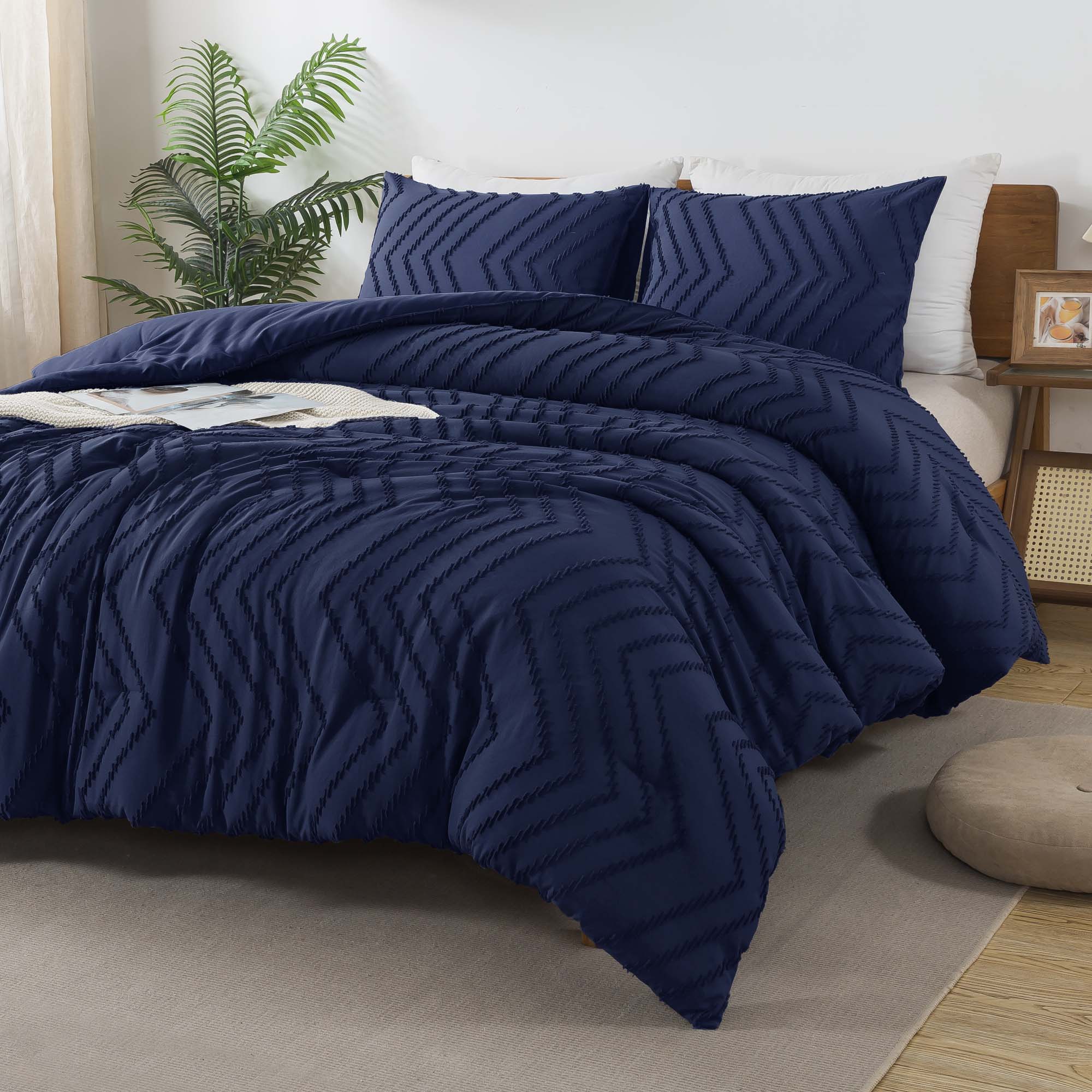 Bohemian Textured Soft Warm Tufted Bedding Comforter Sets