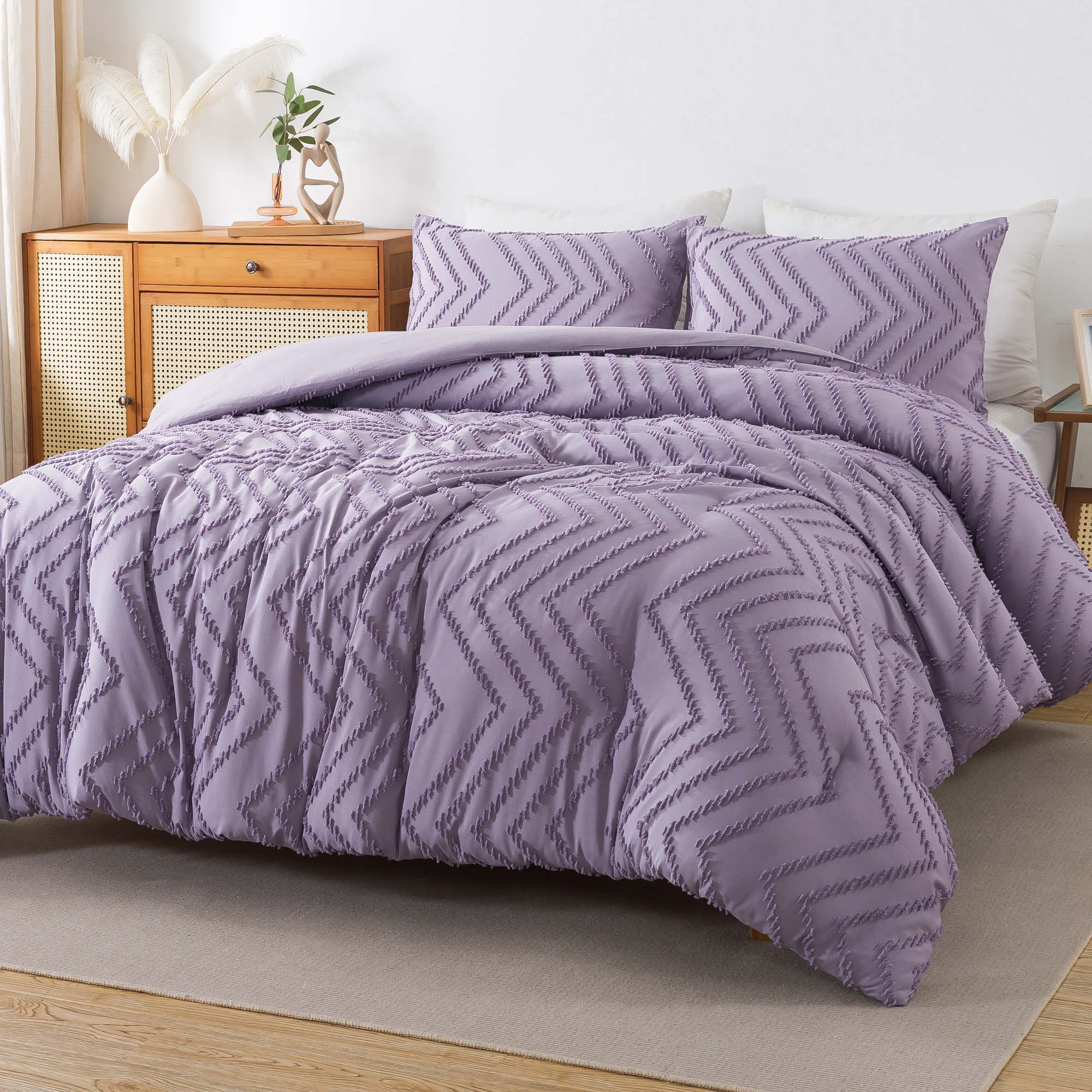 Bohemian Textured Soft Warm Tufted Bedding Comforter Sets