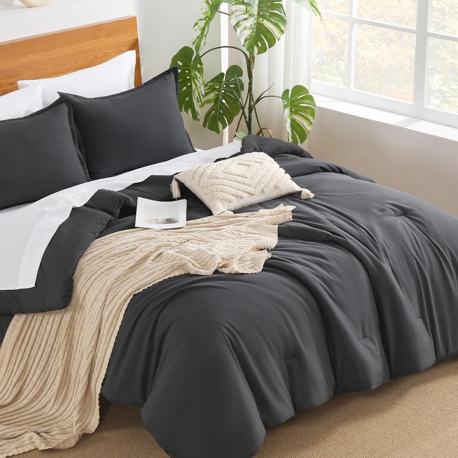 Bed in a Bag Solid Soft Lightweight Comforter Sets