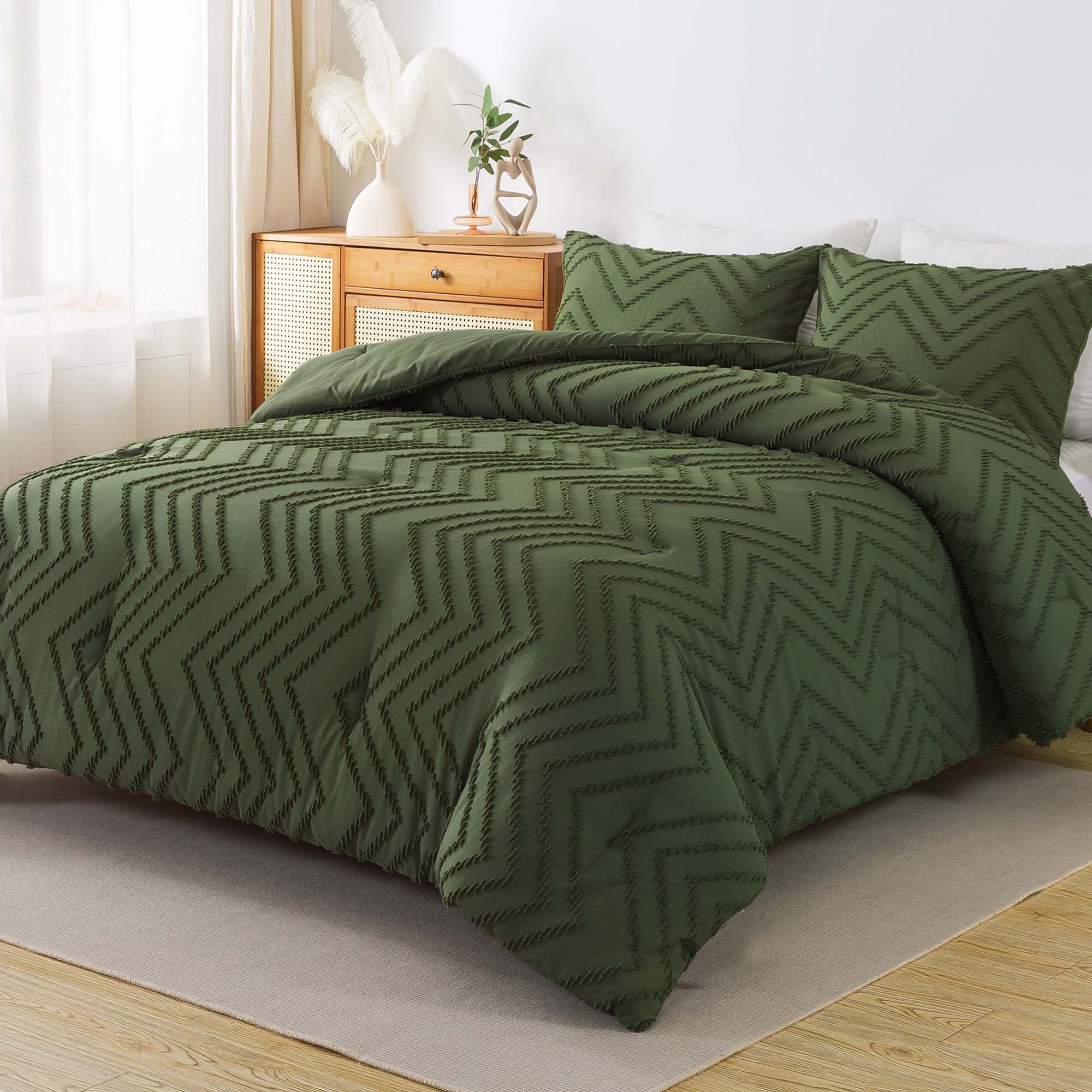Bohemian Textured Soft Warm Tufted Bedding Comforter Sets
