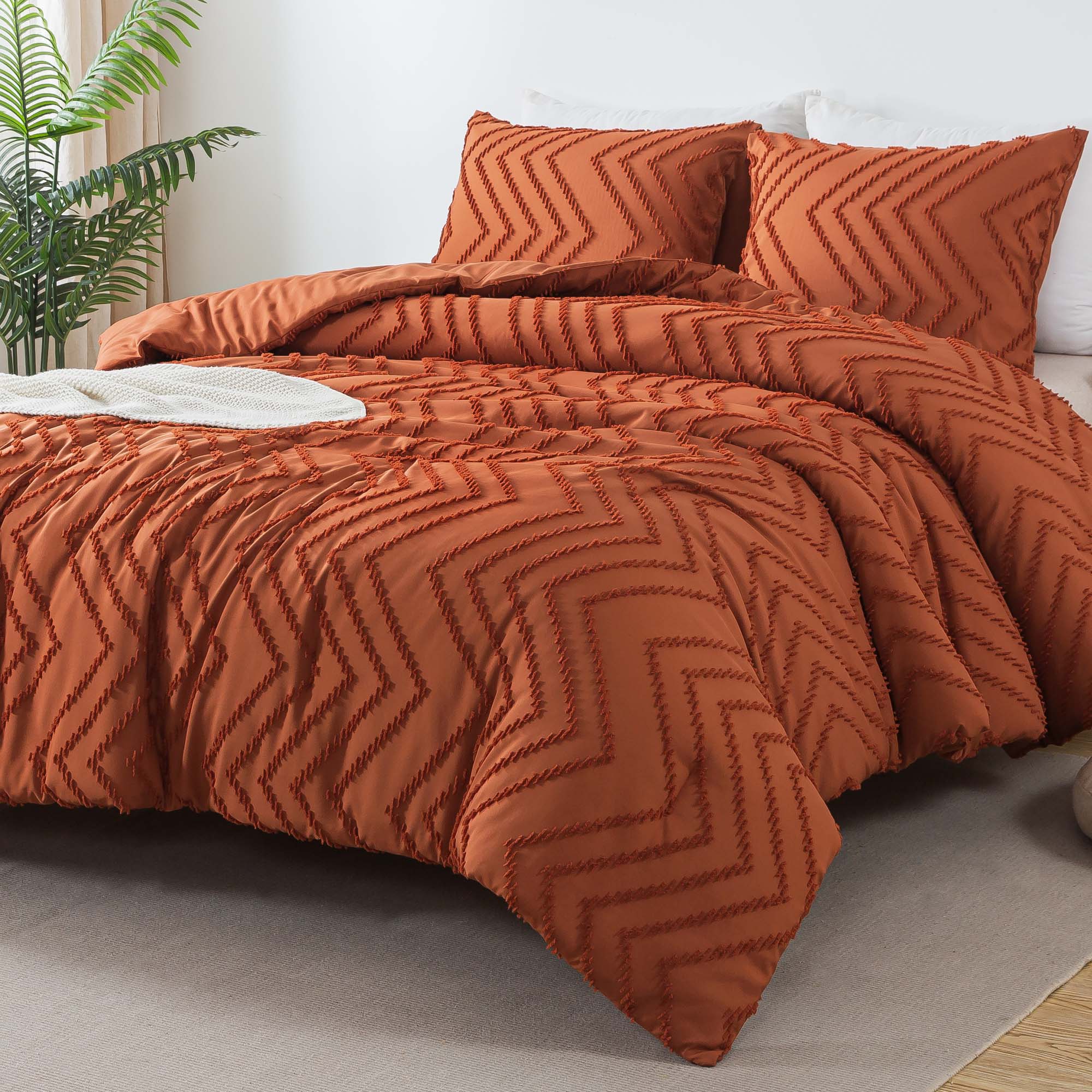 Bohemian Textured Soft Warm Tufted Bedding Comforter Sets