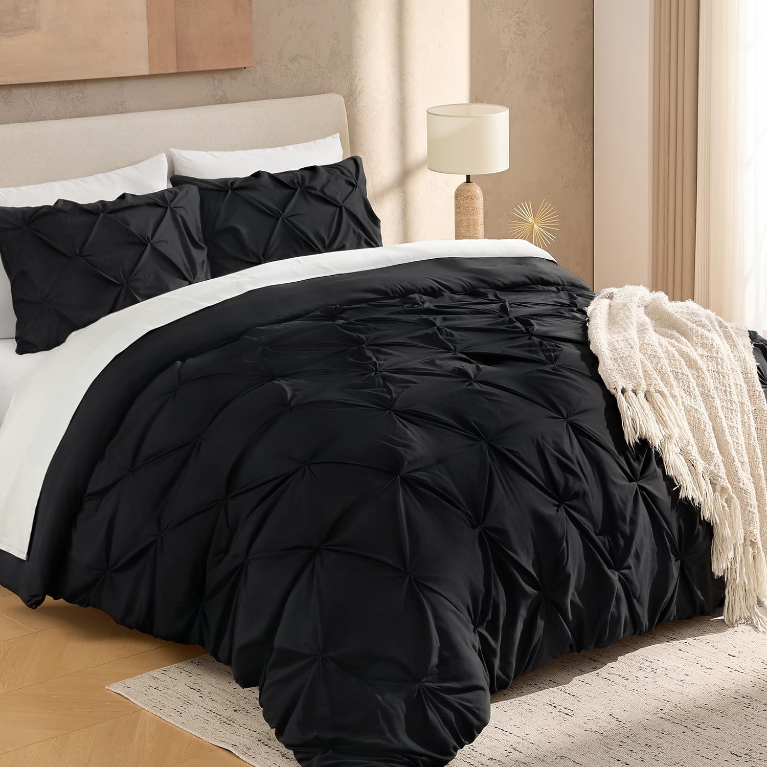 Cute Soft Pinch Pleat  Comforters Bedding Set