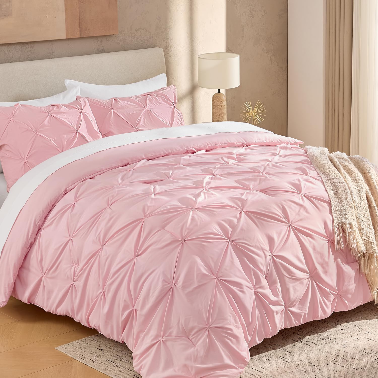 Cute Soft Pinch Pleat  Comforters Bedding Set