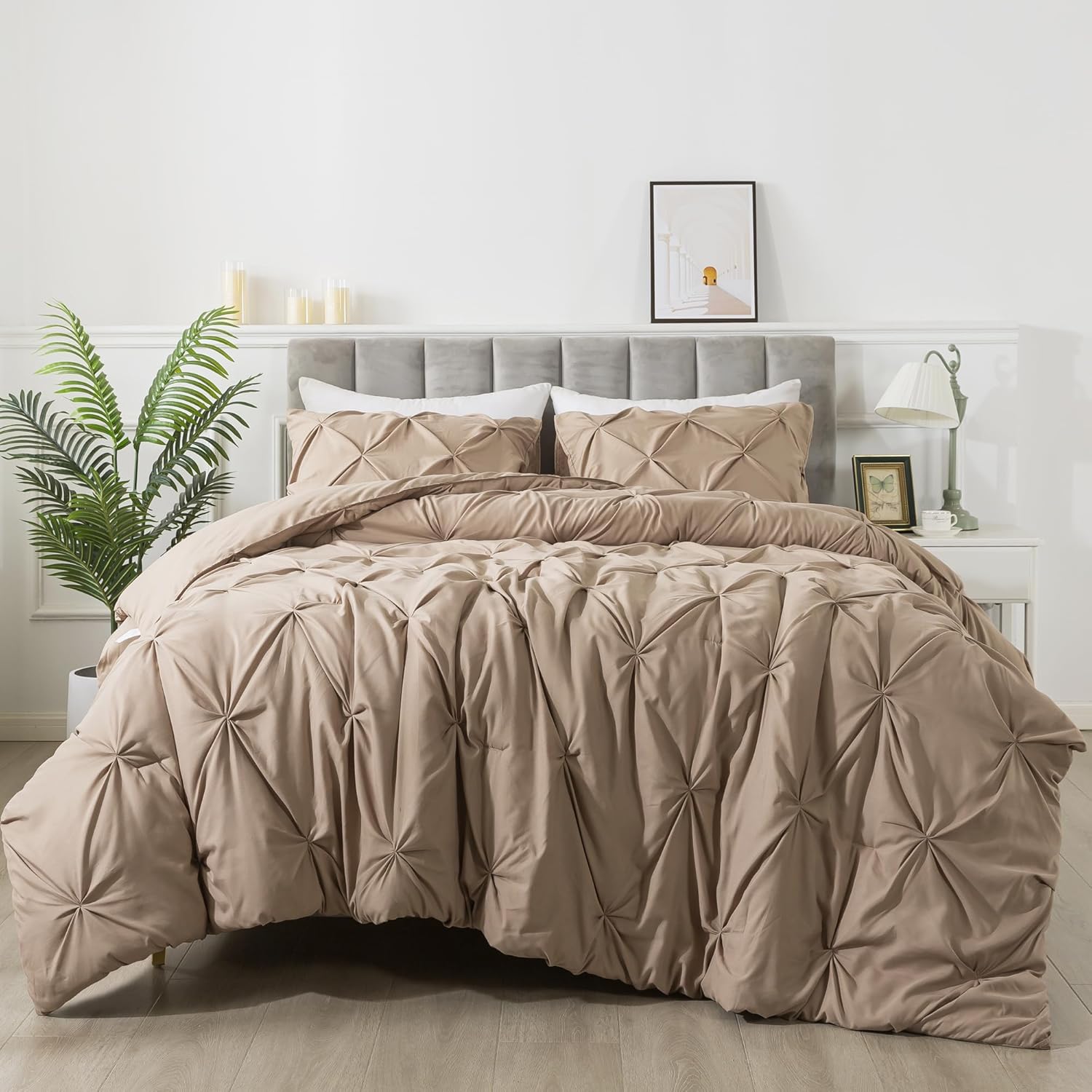 Cute Soft Pinch Pleat  Comforters Bedding Set