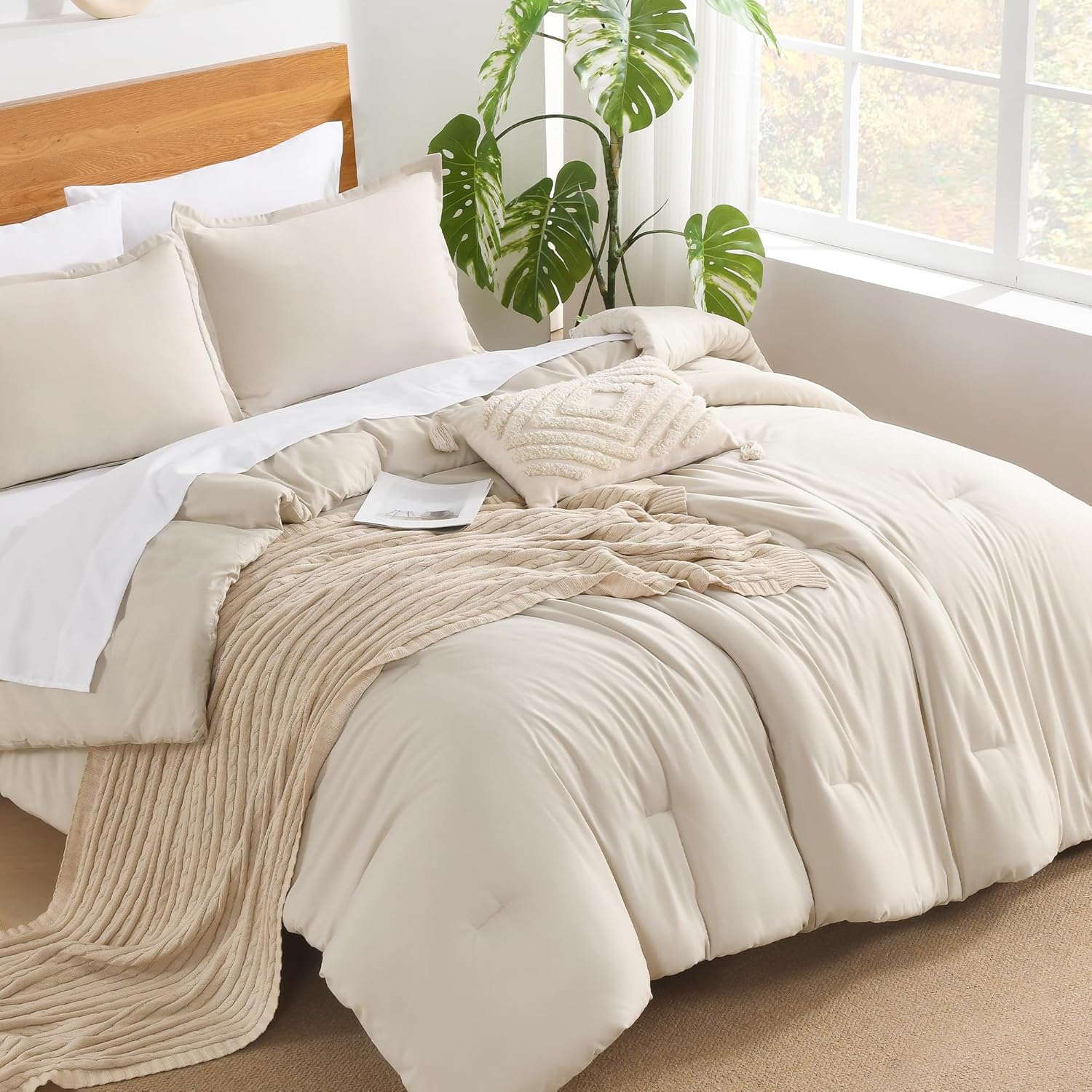 Bed in a Bag Solid Soft Lightweight Comforter Sets