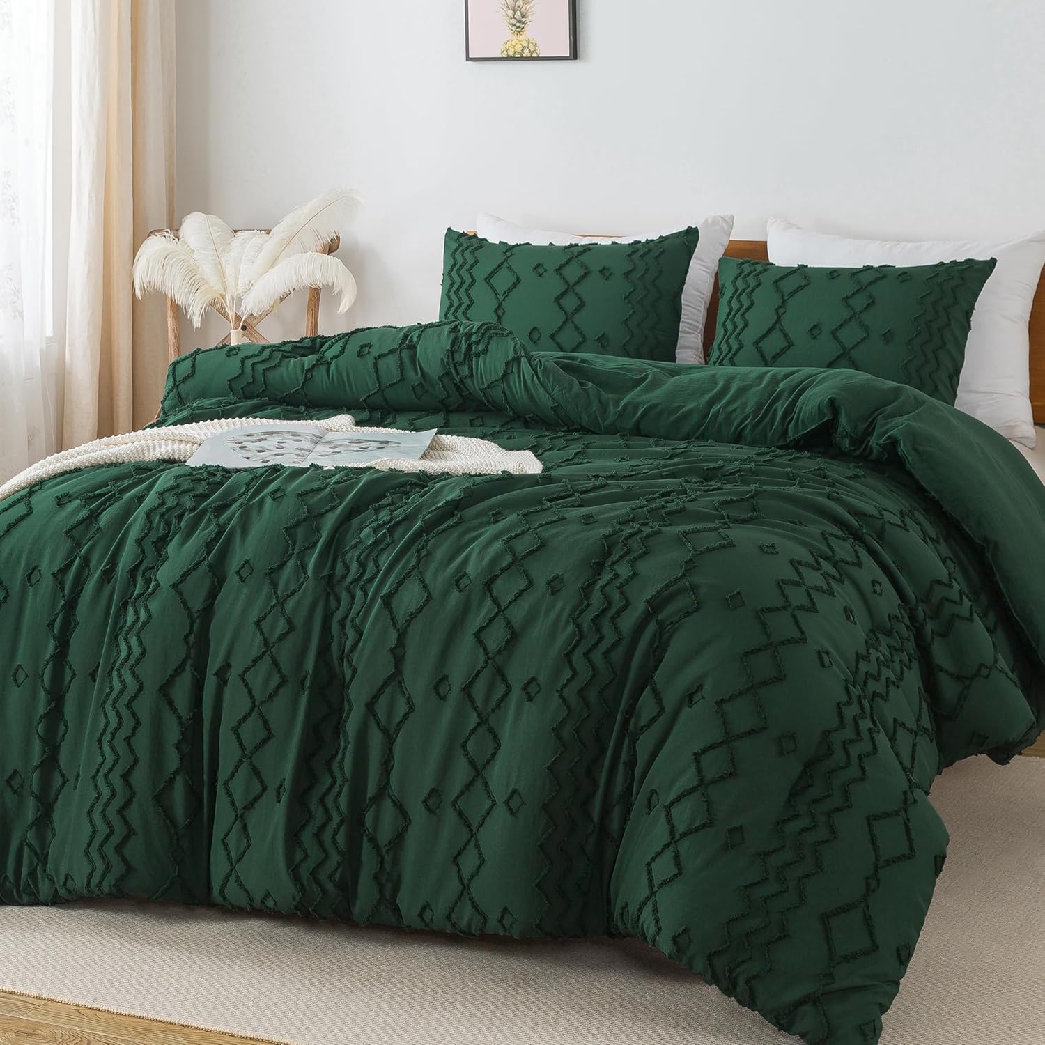 Boho Tufted Soft Fluffy Comforter Bedding Set