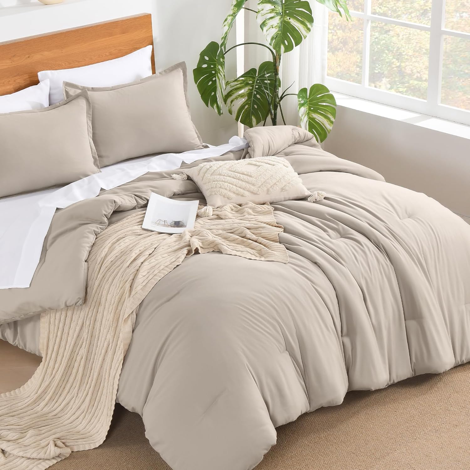 Bed in a Bag Solid Soft Lightweight Comforter Sets