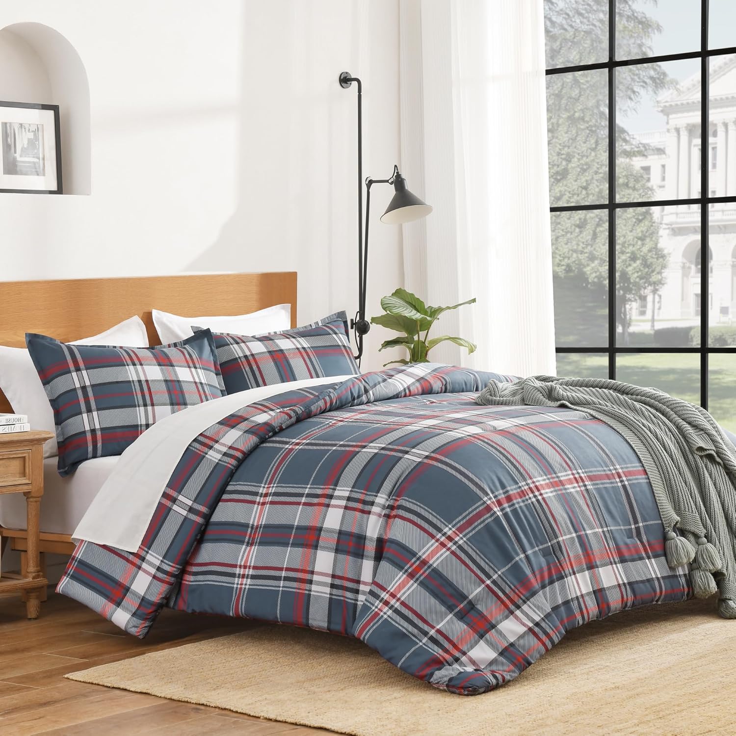 Checkered Comforter Plaid Gingham Bed Set